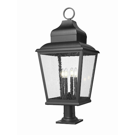 Z-Lite Raphael Sand Black 4 Light Outdoor Pier Mounted Fixture 5029PHXLR-533PM-BK