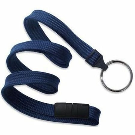 Brady LANYARD STANDARD, NAVY, 3/8in BREAK AWAY LANYARD W/BLACK, OX SPLIT RING 2137-3673