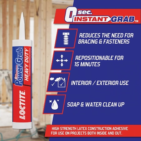 Loctite Power Grab Express 9 Oz. Heavy Duty Construction Adhesive 2032666