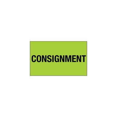 Bubblefast 3 x 5'' - ''Consignment'' Fluorescent Green Labels BFDL1322