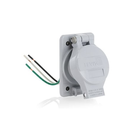 Leviton Locking Receptacle, 15 A, 125V AC, Gray LNR96-5