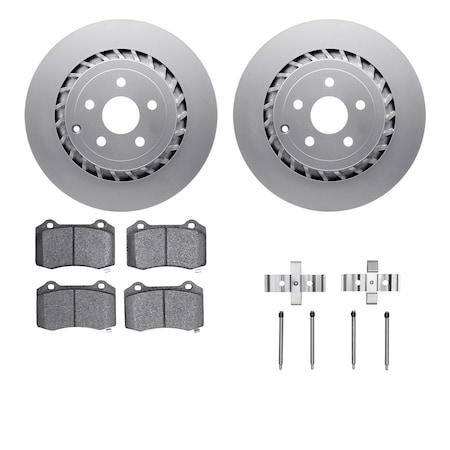 Dynamic Friction Co DFC GEOSPEC Coated Rotors with 5000 Brake Pads - Ceramic and Hardware 4512-47099