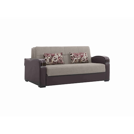Homeroots 74" Brown Chenille Sleeper Sofa And Toss Pillows 607194
