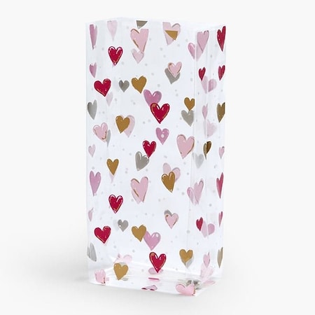 Nashville Wraps Gilded Hearts Cello Bags, 5x3x11.75 in, 100PK C4BGHRT