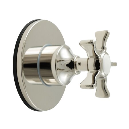 Kingston Brass Single-Handle Three-Way Diverter Valve with Round Trim Kit, Polished Nickel KS3036NX