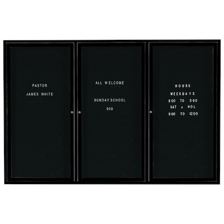 Aarco Outdoor Enclosed Directory w/ Al Frame, Bronze Anodized, Letter Panel is Black Vinyl, 48''Hx72''W OADC4872-3BA