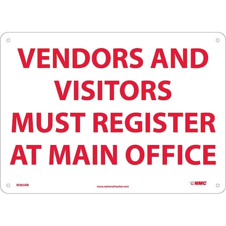Nmc Vendors And Visitors Must Register At Main Office Sign, M365RB M365RB
