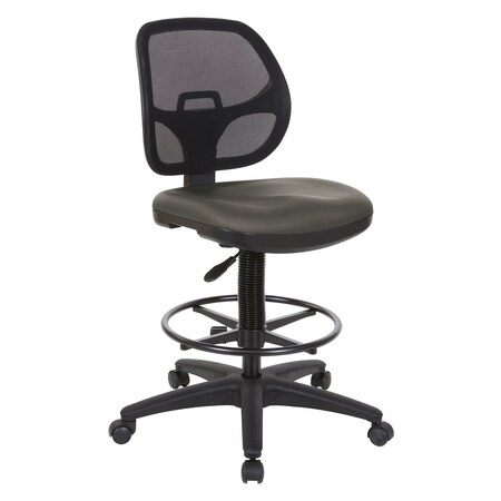 Office Star Products DC Series Deluxe Custom Dillon Fabric Drafting Chair with 18" Diameter Foot ring, Dillon Graphite DC2990V-R111
