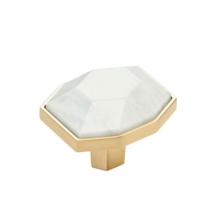Amerock Carrione 1-5/8 inch 41mm Length Marble White/Champagne Bronze Cabinet Knob BP36638MWCZ