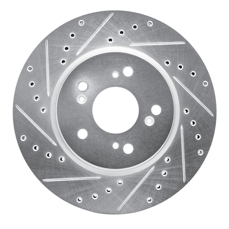 Dynamic Friction Co DFC Brake Rotor - Drilled and Slotted - Silver 631-59055L
