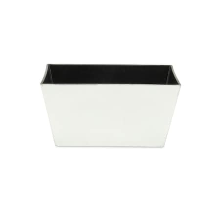 Homeroots 8in Silver Recycled Plastic Indoor Outdoor Rectangular Planter Box 488291