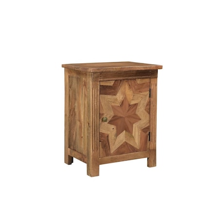 Homeroots 28" Brown Solid Wood Nightstand 521218