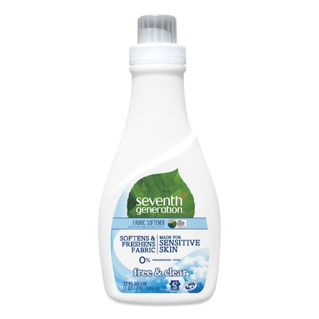 Seventh Generation Natural Liquid Fabric Softener, Free and Clear/Unscented 32 oz, Bottle 22833EA
