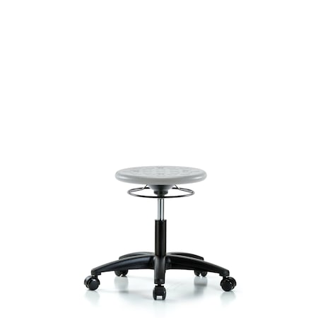 Blue Ridge Ergonomics Huron Polyurethane Stool - Desk Height with Casters in Gray Polyurethane IPDHSO-RG-RC-GRY