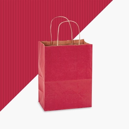 Nashville Wraps Really Red Shadow Stripe Kraft Bag, Cub 8x4.75x10.5, 250PK RRSBC