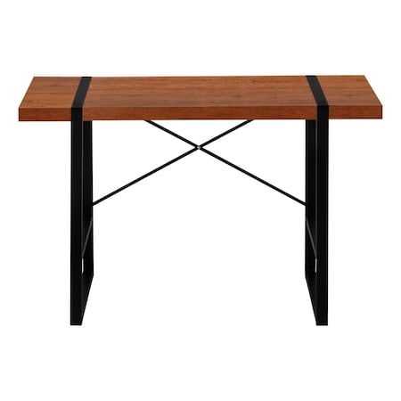 Homeroots 49" Brown and Black Wood and Metal Sled Computer Desk 489863