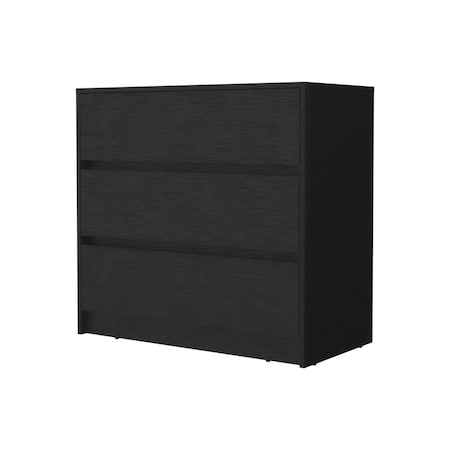 Homeroots 33" Black Three Drawer Dresser 518025