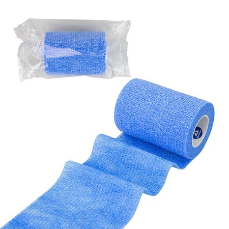 Dynarex Sensi Wrap, Self-Adherent - Latex Free, 4"x5 Yards, Light Blue, 18PK 3324