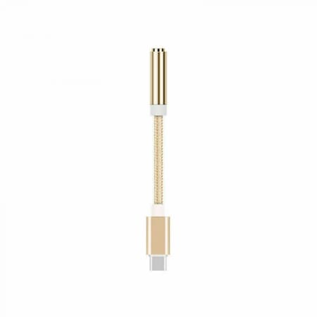 Sanoxy USB-C Type C to 3.5mm Aux Audio Jack Passive Headphone Adapter Nylon Braided Gold SANOXY-CABLE62