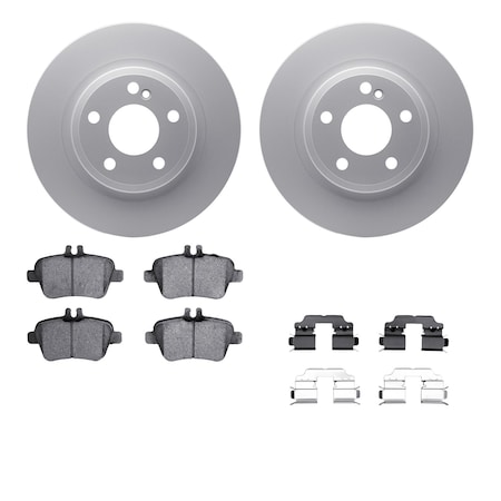 Dynamic Friction Co DFC GEOSPEC Coated Rotors with 5000 Brake Pads - Ceramic and Hardware 4512-63202
