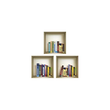 Homeroots Set of Three Talla Niche 3D Square Peel and Stick Wall Decals, 3PK 581069