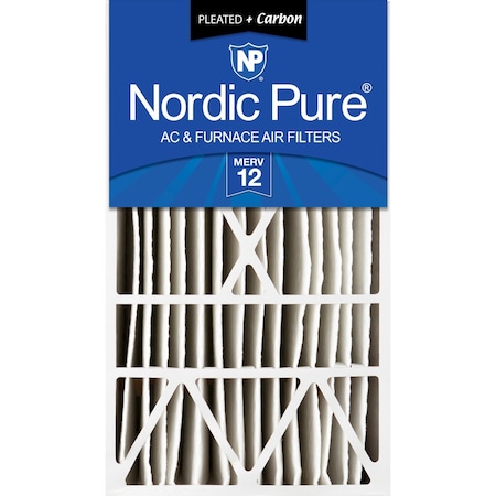 Nordic Pure 16x28x6 Plus Carbon Pleated Air Filter, High Capacity, MERV 12 16x28x6ASGM12+C-1