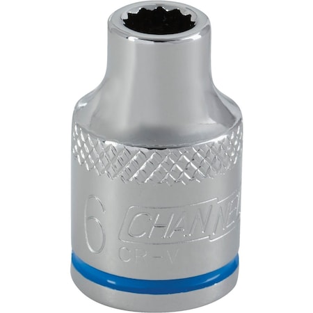 Channellock 3/8'' Drive 6 mm 12-Point Shallow Metric Socket 302695