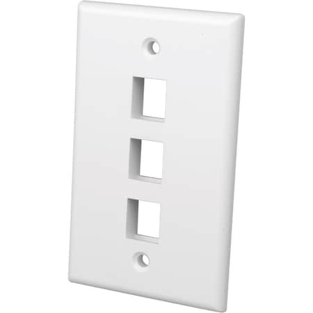 Vanco International- Inc Vanco 3 Port Keystone Wallplate White 820103