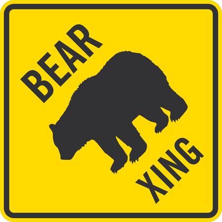 Lyle Bear Xing (w/graphic), 36x36, Engineer Grade, Yellow G-16028-EG_36x36