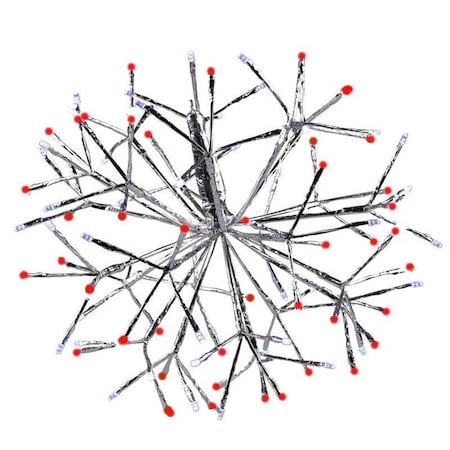 Celebrations LED Red/White Shimmering Sphere 16 in. Hanging Decor 23-10015A