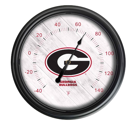 Holland Bar Stool Co University of Georgia (G) Indoor/Outdoor LED Thermometer ODThrm14BK-08GA-G