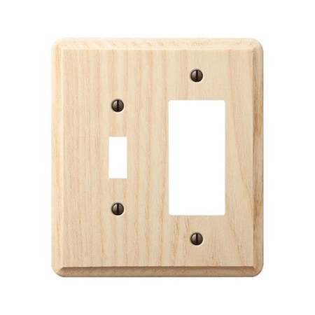 Amerelle 401TR Contemporary Unfinished 1 Toggle 1 RockerGFCI Wall Plate Ash 3500832