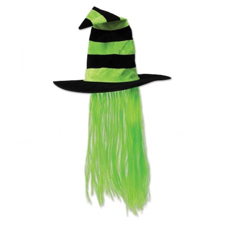 Goldengifts Witch Hat with Hair, 6PK GO2194470