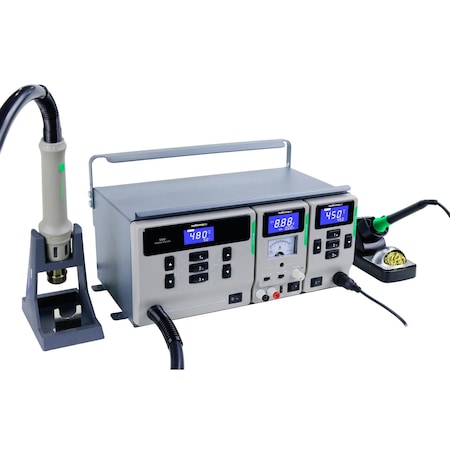 Multicomp Pro Rework Station, 120 V, 15 V, 3 A DC Power Supply, 1 kW Hot Air Gun & 65 W Soldering Iron MP740131