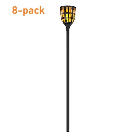 Techko Solar Tiki Torches with Multiple Lighting Modes , 8PK SHL-901-2 (8-pack)