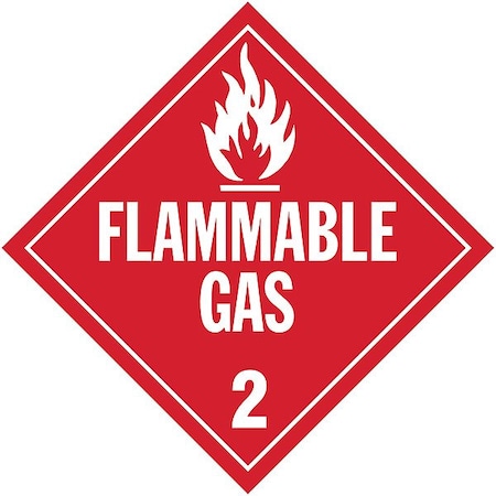 Stranco DOT Container Placard, Flammable Gas, Self-Adhesive Vinyl, 10-4/5" W x 10-4/5" H, 10 PK DOTP-0038-V10