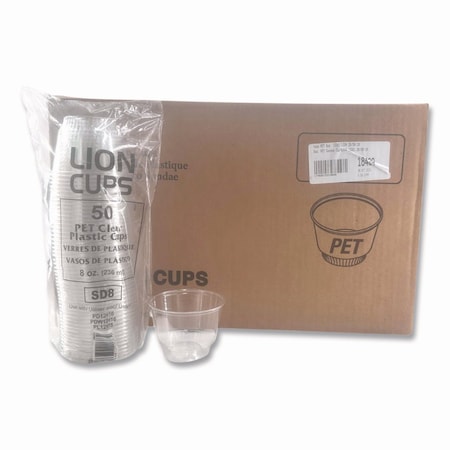 Plastifar Plastic Cold Cups, Sundae, 8 oz, Clear, 1000PK 18439