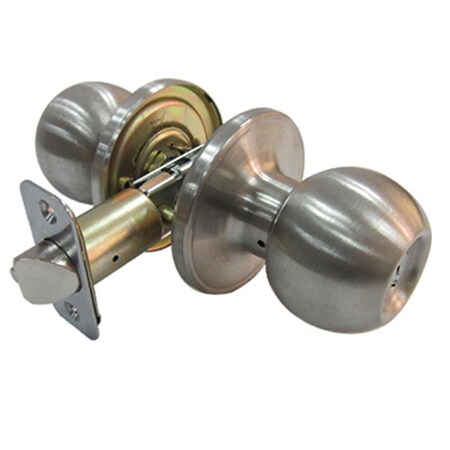 Taiwan Fu Hsing Industrial TruGuard Entry Lockset, Ball Style Knob Stainless Steel 221778