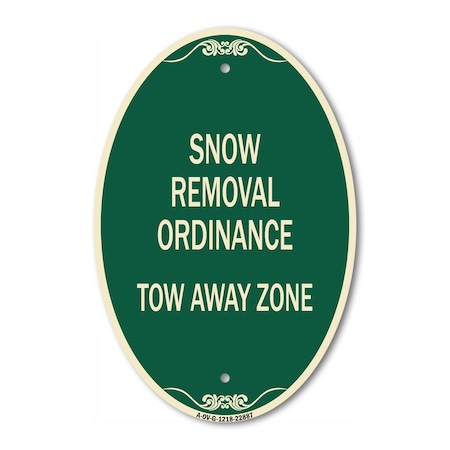 Signmission Snow Emergency Route Tow Away Zone with Graph, 12 In X 18 In Architectural, Heavy Gauge Aluminum A-OV-G-1218-22887