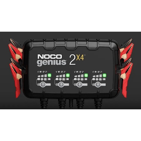 Noco 4-Bank Smart Battery Charger & Maintainer, 8A, 6V/12V, Multi-Battery, GENIUS2X4 806281