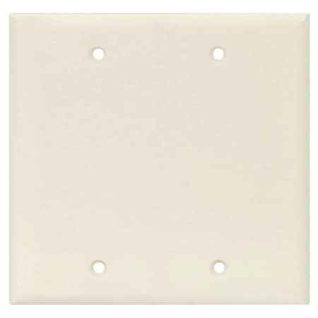 Eaton Wiring Devices Blank Wallplate, 4.87 in L, 4.97 in W, 0.08 in Thick, 2 -Gang, Polycarbonate PJ23LA