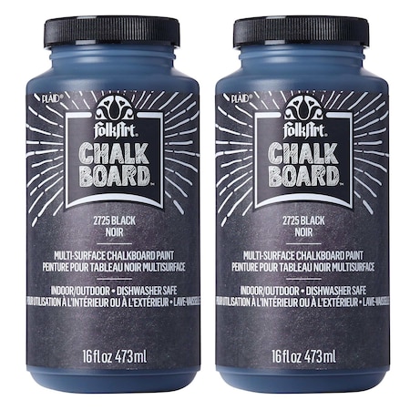 Folkart Chalkboard Paint, 16oz., Black, 2PK 2725