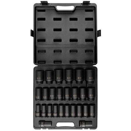 Sunex 3/4 in Drive Metric 6 Point Deep 26-Piece Impact Socket Set 4693