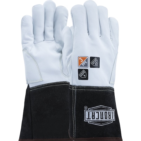 Ironcat AR Premium Kidskin Leather TIG Welder's Glove w/Para-Aramid Cut Lining, Kevlar Stitching, Gauntlet Cu 6147/2XL