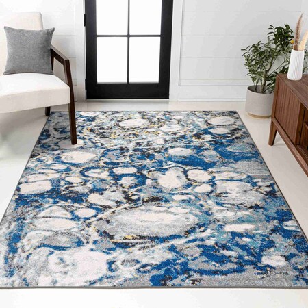 Jonathan Y Pebble Marbled Abstract Dark Gray/Blue 4 ft. x 6 ft. Area Rug CTP113A-4