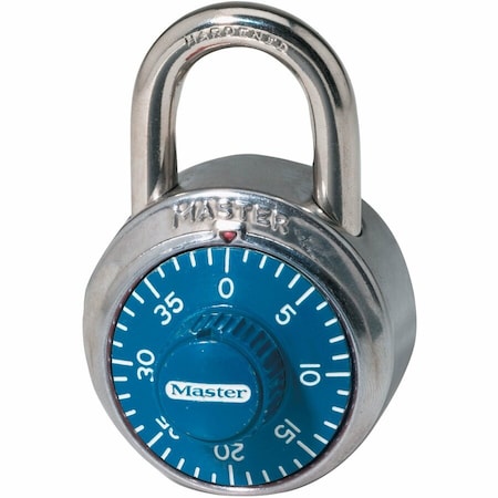Master Lock Combination Padlock, Center, Blue/Silver 1506D