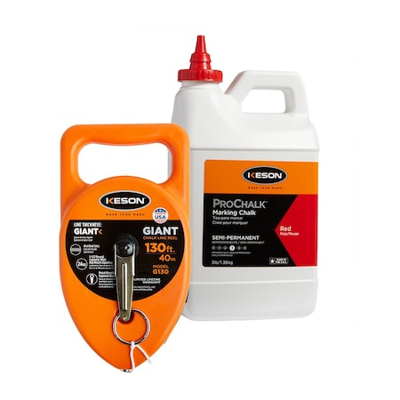 Keson Chalk Line Reel, 130 ft L Line G1303R