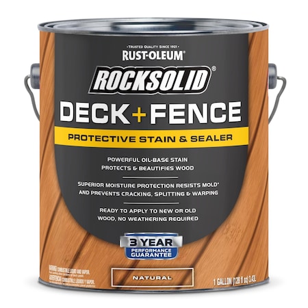 Rust-Oleum Deck and Fence Protective Stain and Sealer, Natural, 1 Gallon 392446