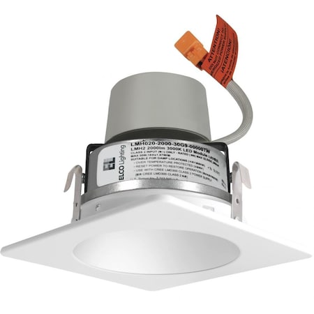 Elco Lighting 4in LED Module & Driver, Square Reflector Trim, 850lm, 4000K, White E420R0840W