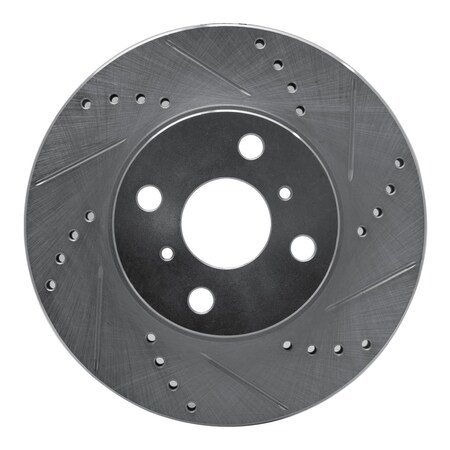 Dynamic Friction Co BRAKE ROTOR DRILLED AND SLOTTED SILVER 631-91002R